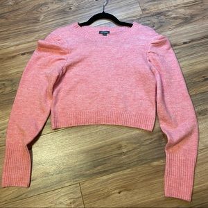 Wild Fable Pink Puff Sleeve Cropped Cardigan Sweater NWT